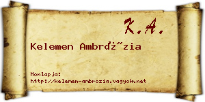 Kelemen Ambrózia névjegykártya